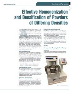 Effective Homogenization and Densification of Powders of Differing Densities Thumbnail